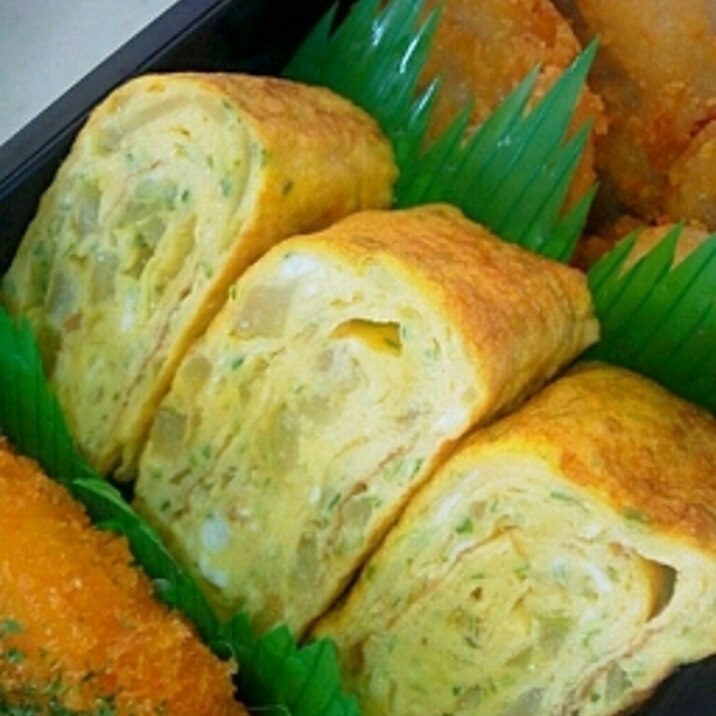 玉ねぎと青海苔の卵焼き